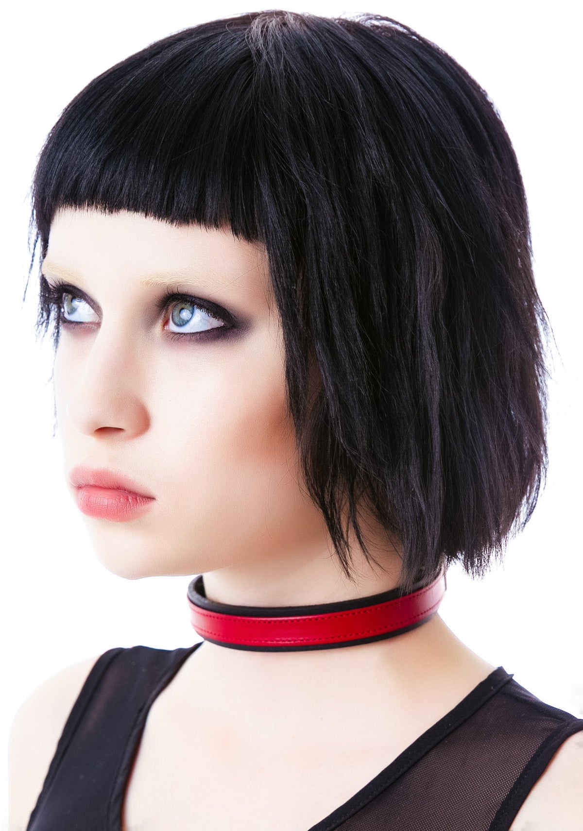 Strap Tease Leather Choker - Red