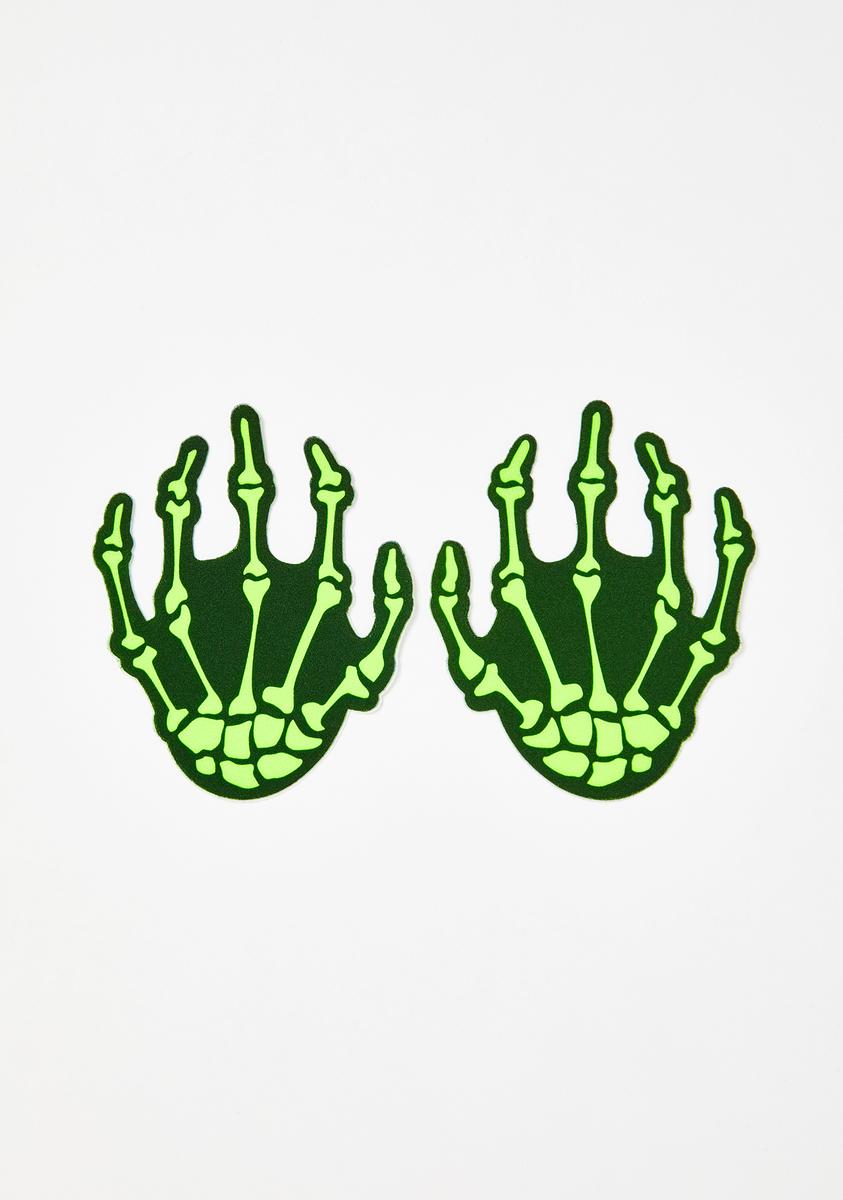 Neon Skeleton Hand Pasties