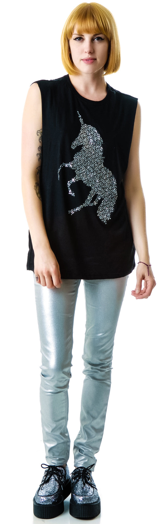 Unicorn Sparkles Tank - Light Gray