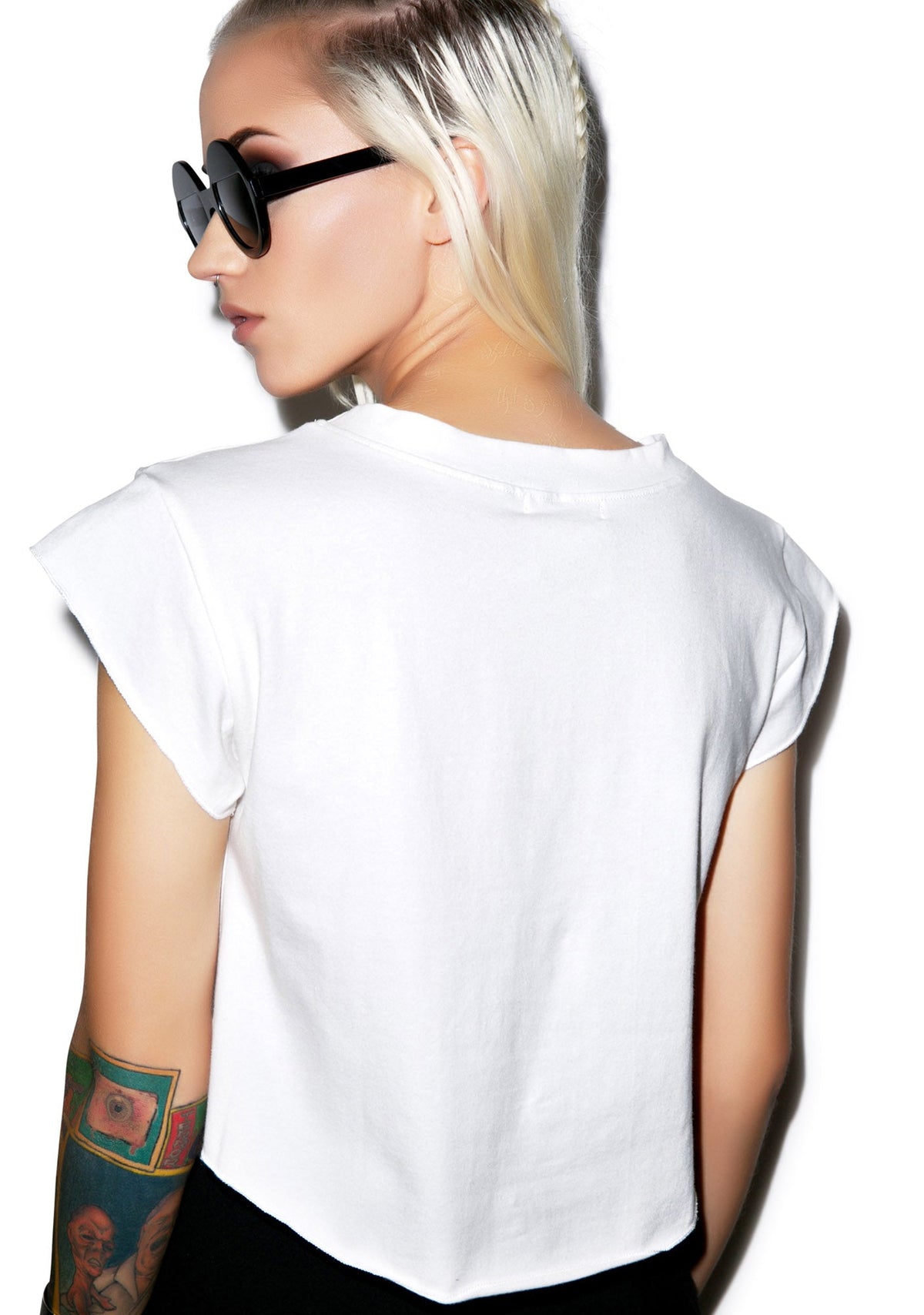 Back To Ba-sikks Crop Tee - White