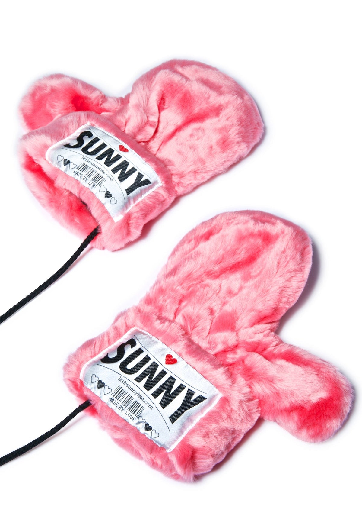 Sunny Faux Fur Gloves - Pink