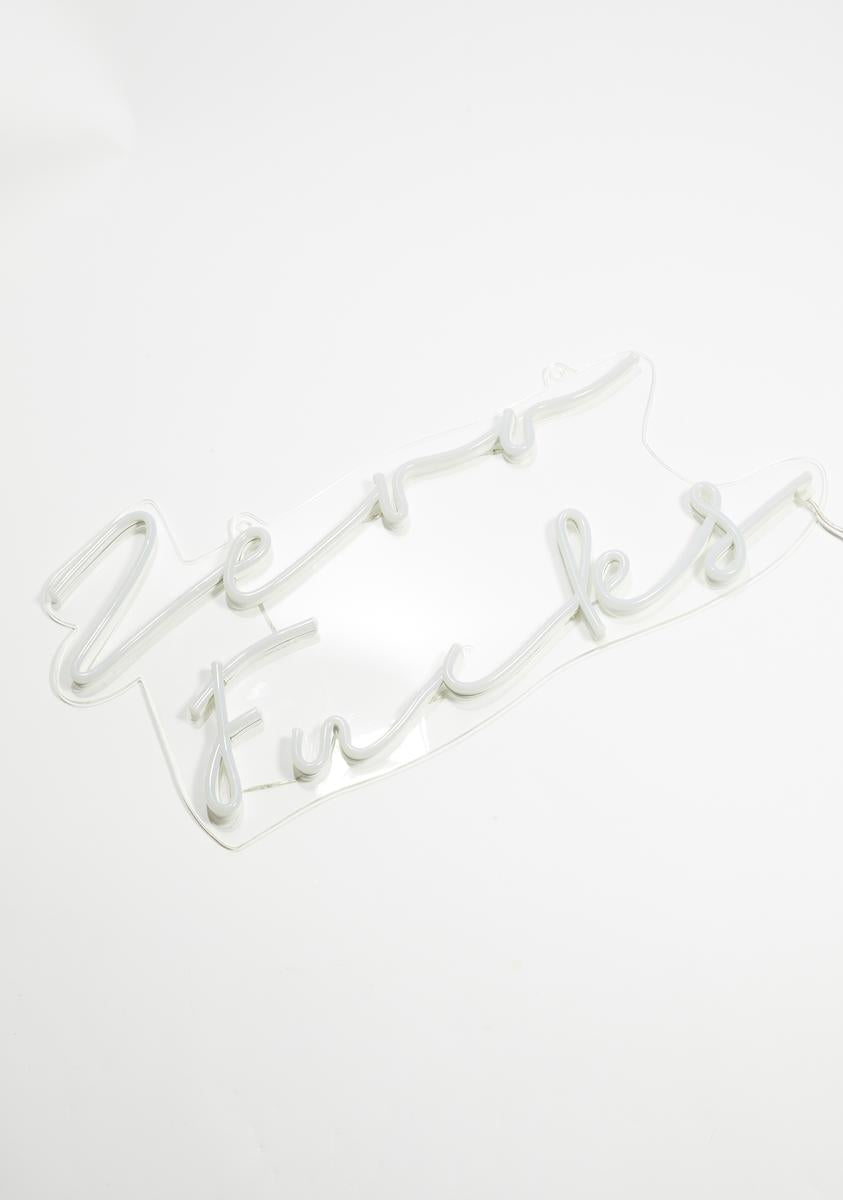 Zero Fucks Wall Neon Light