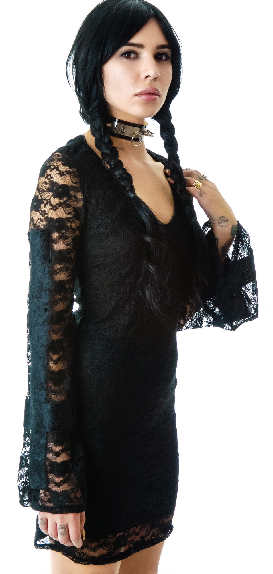 Silent Ceremony Lace Dress - Black