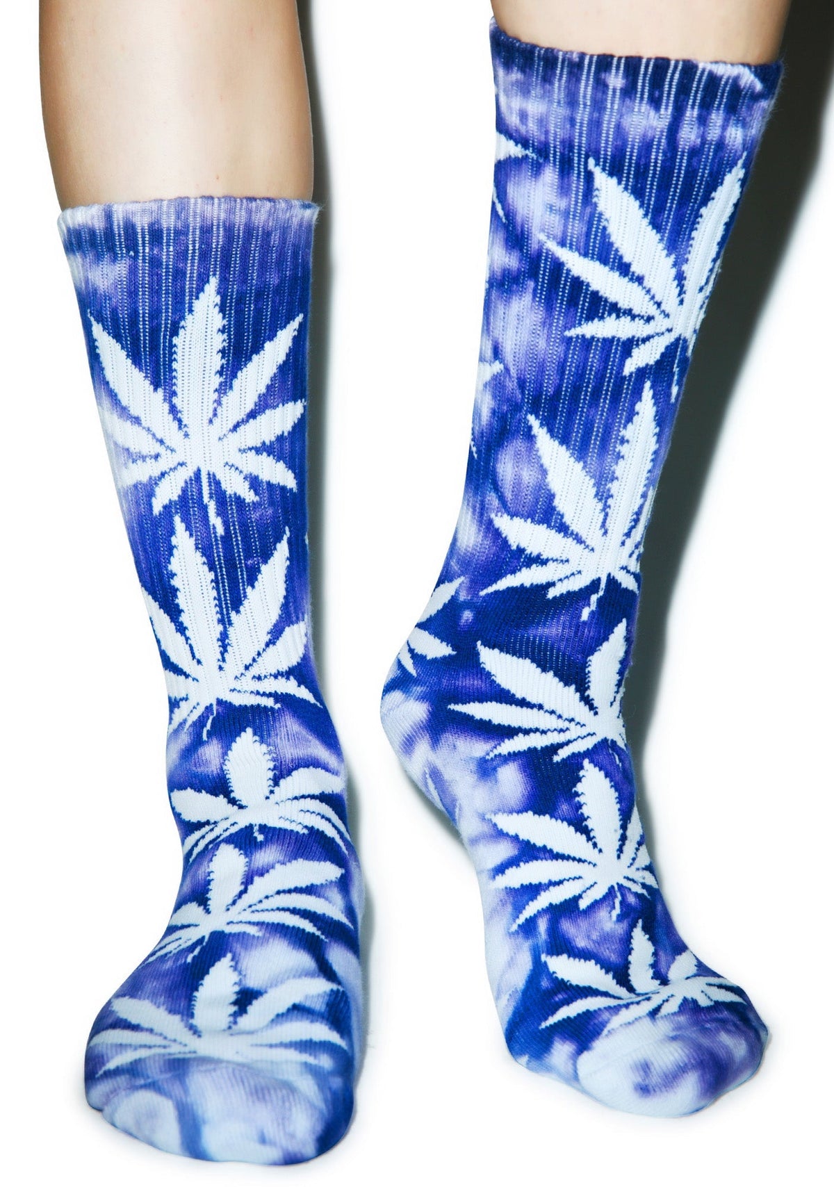 Tie Dye Plantlife Crew Sock - Black