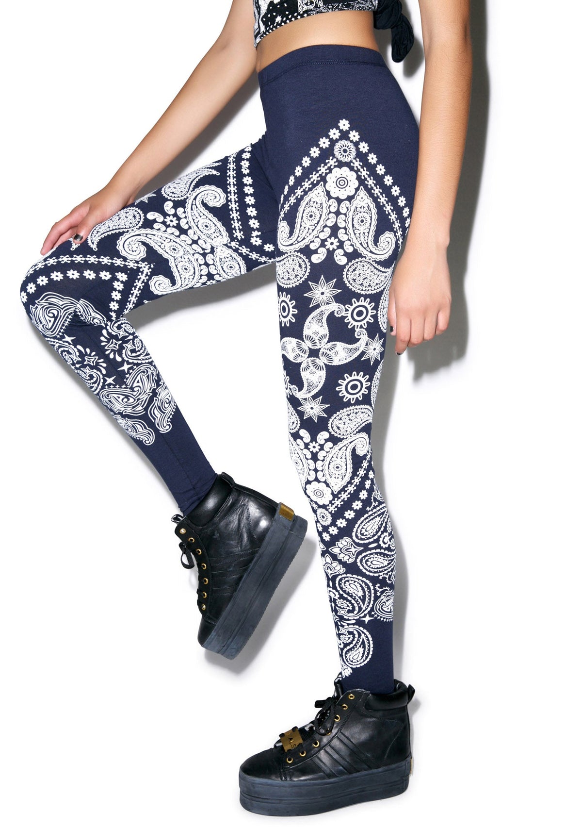 Oakland High Waist Leggings - Dark Blue