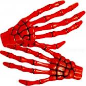 Skeleton Bone Hands Hair Slides - Gold