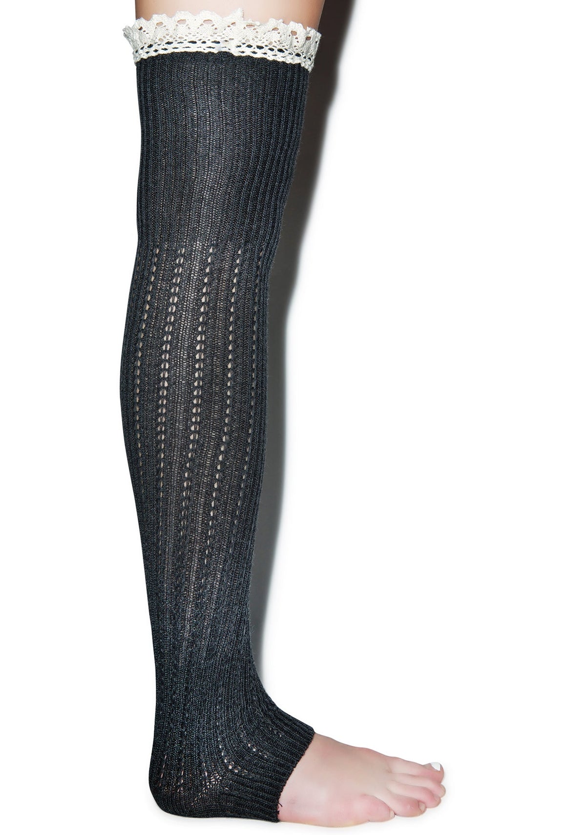 Lace For Days Legwarmers - Dark Gray