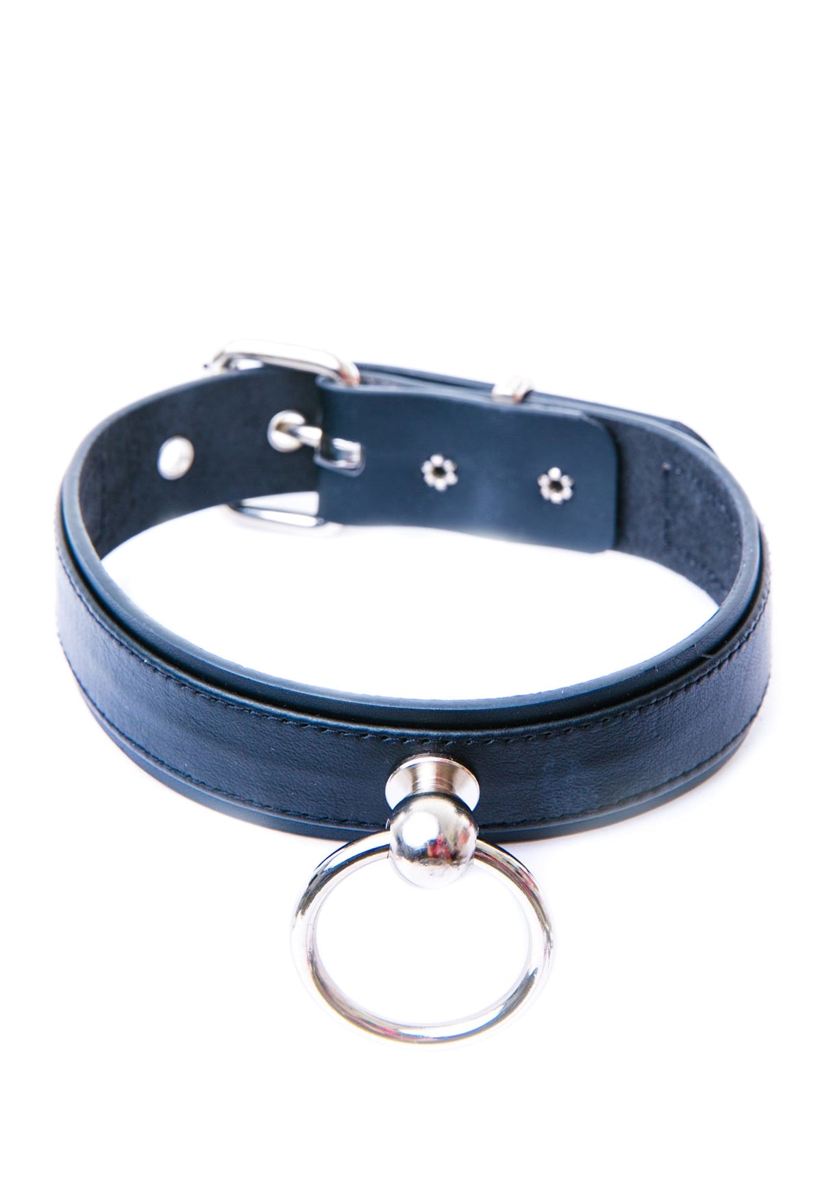 Saddle Stud O Ring Choker - White