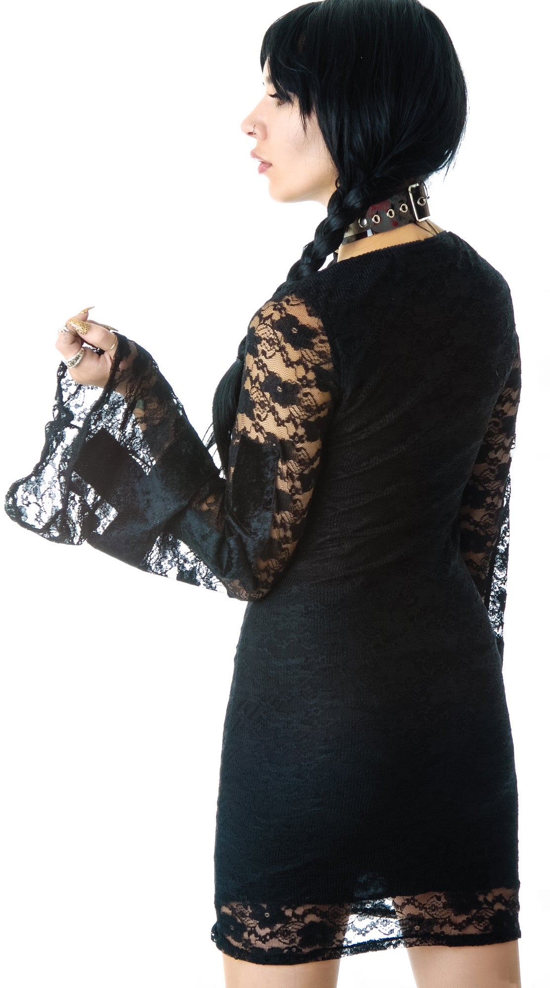 Silent Ceremony Lace Dress - Black