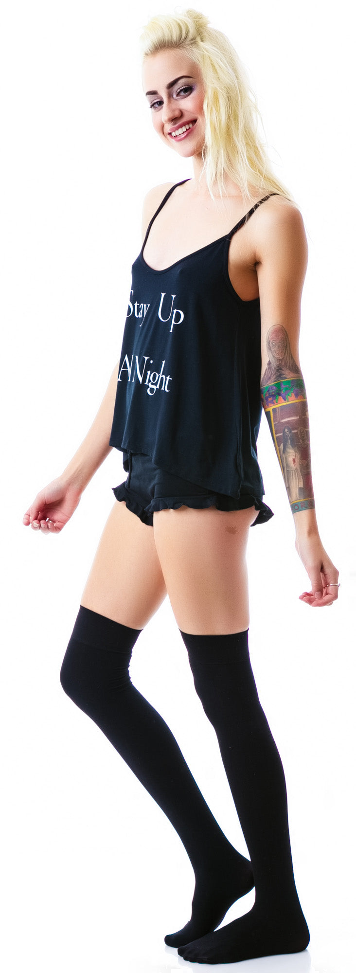 Up All Night Cami Set - Black