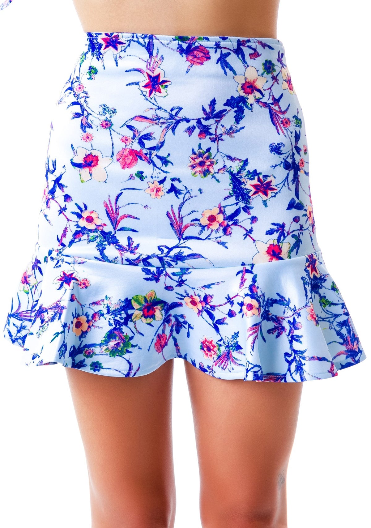 Flora Peplum Talk Skirt - Black