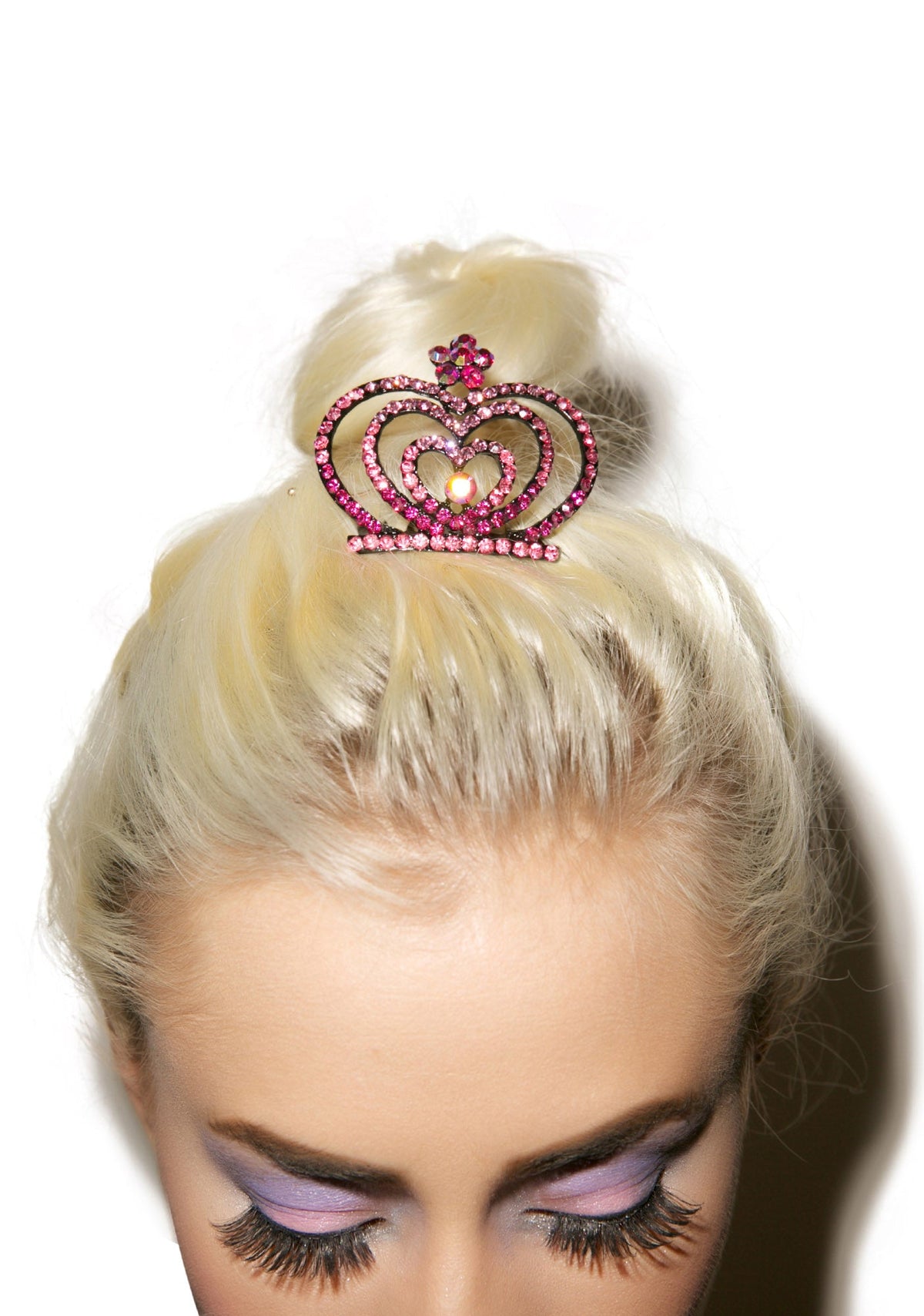 Glistining Hearts Tiara - Pink