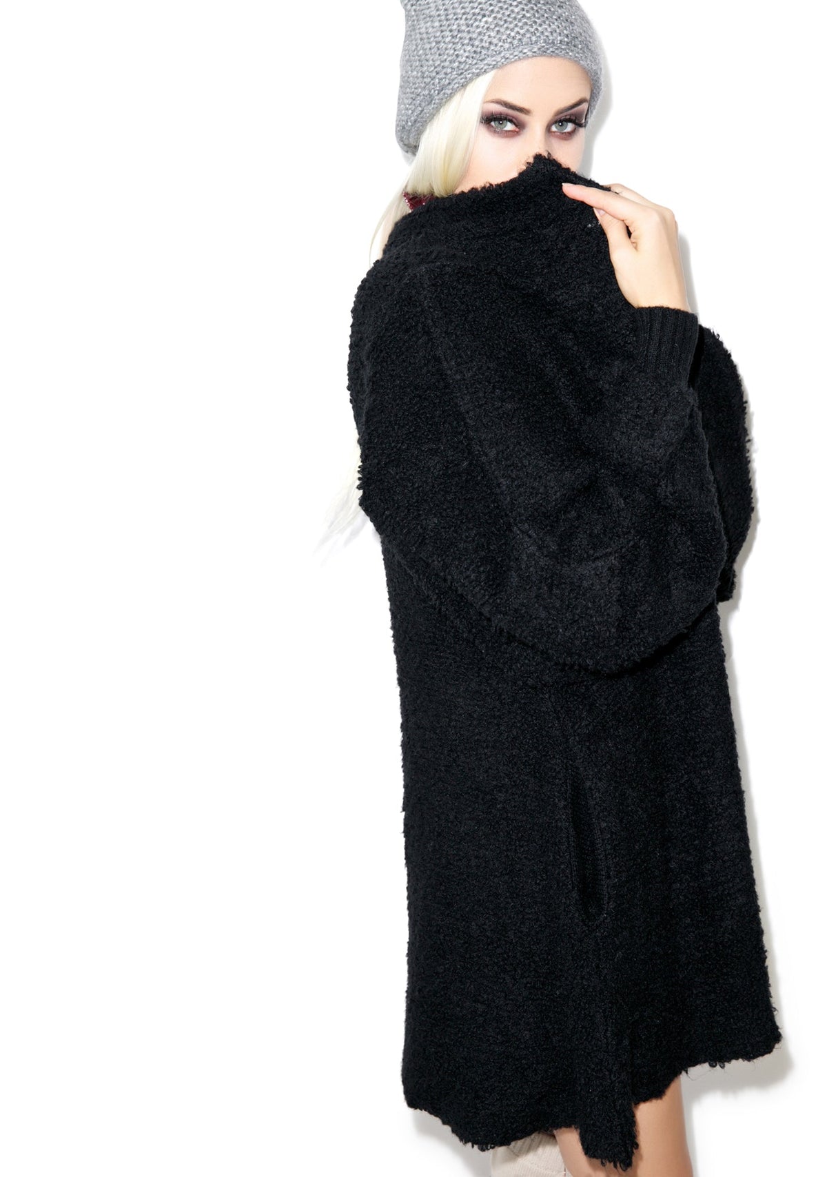 Solid Misty Morning Coat - Black
