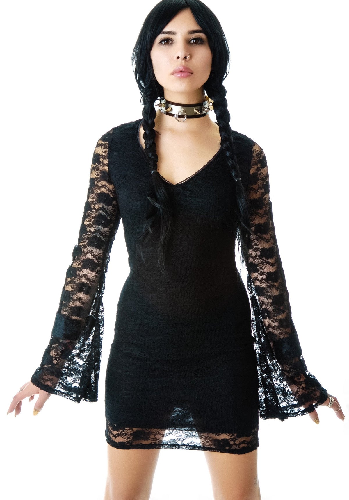 Silent Ceremony Lace Dress - Black