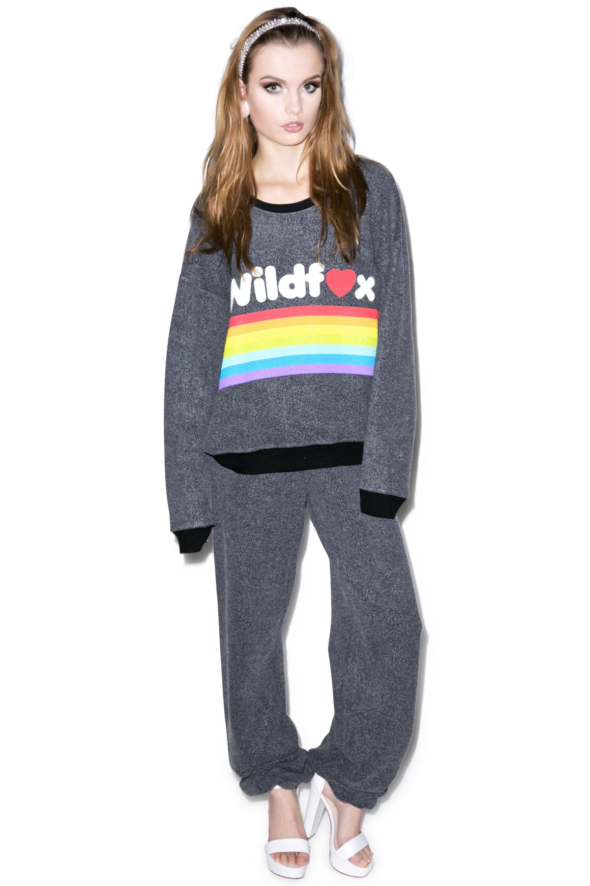 Chenille Wildfox P.E. Sweats - White