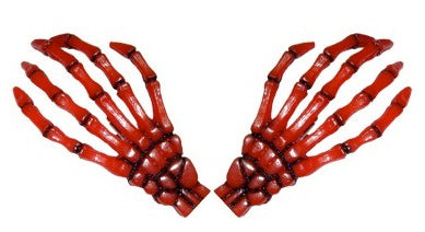 Skeleton Bone Hands Hair Slides - Blue