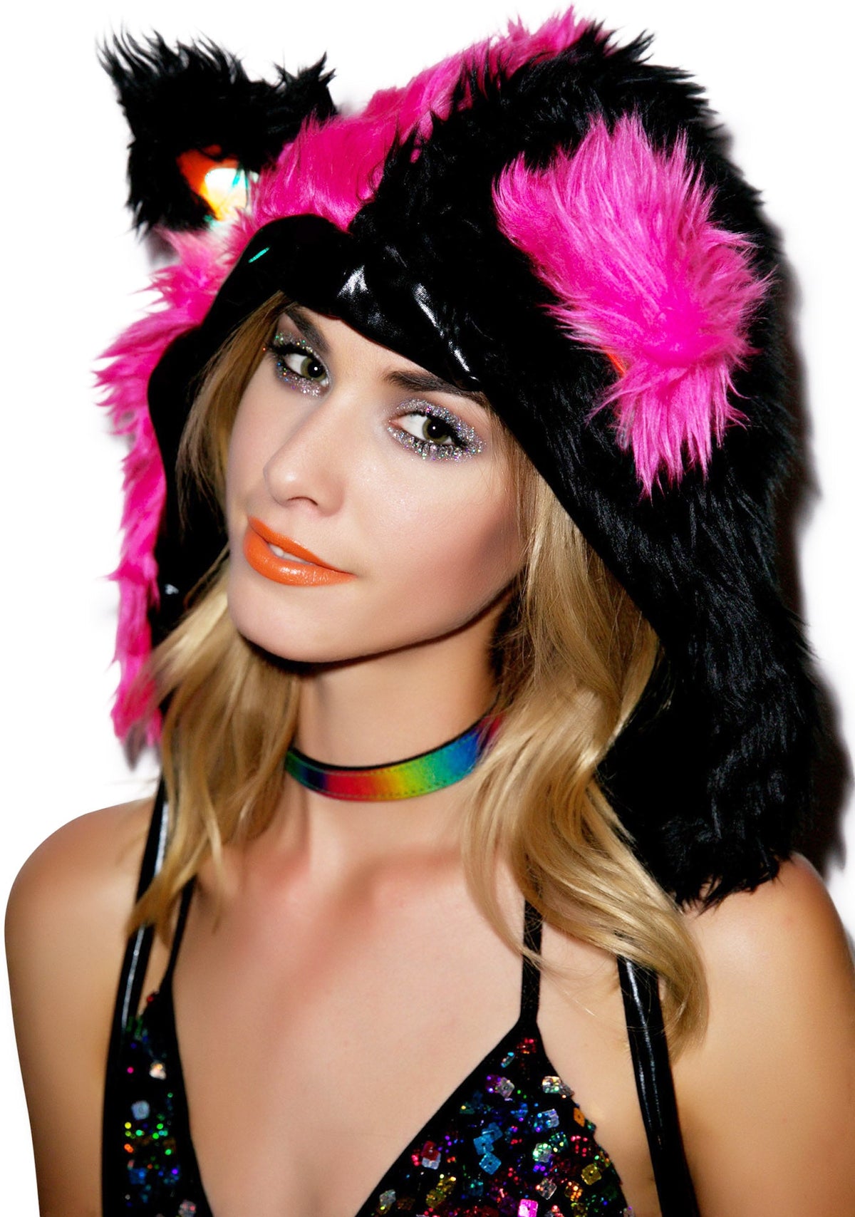 Gettin' Freaky Faux Fur Hood - Black