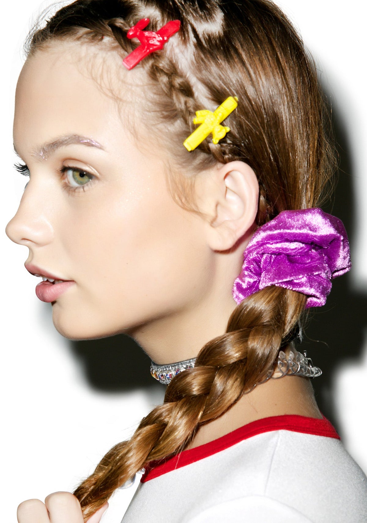 Velvet Barbae Bitch Scrunchie - Dark Purple