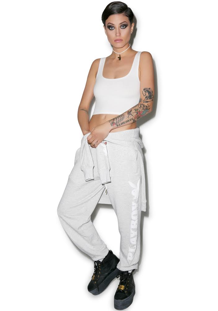 X Playboy Sweat Pants - Red