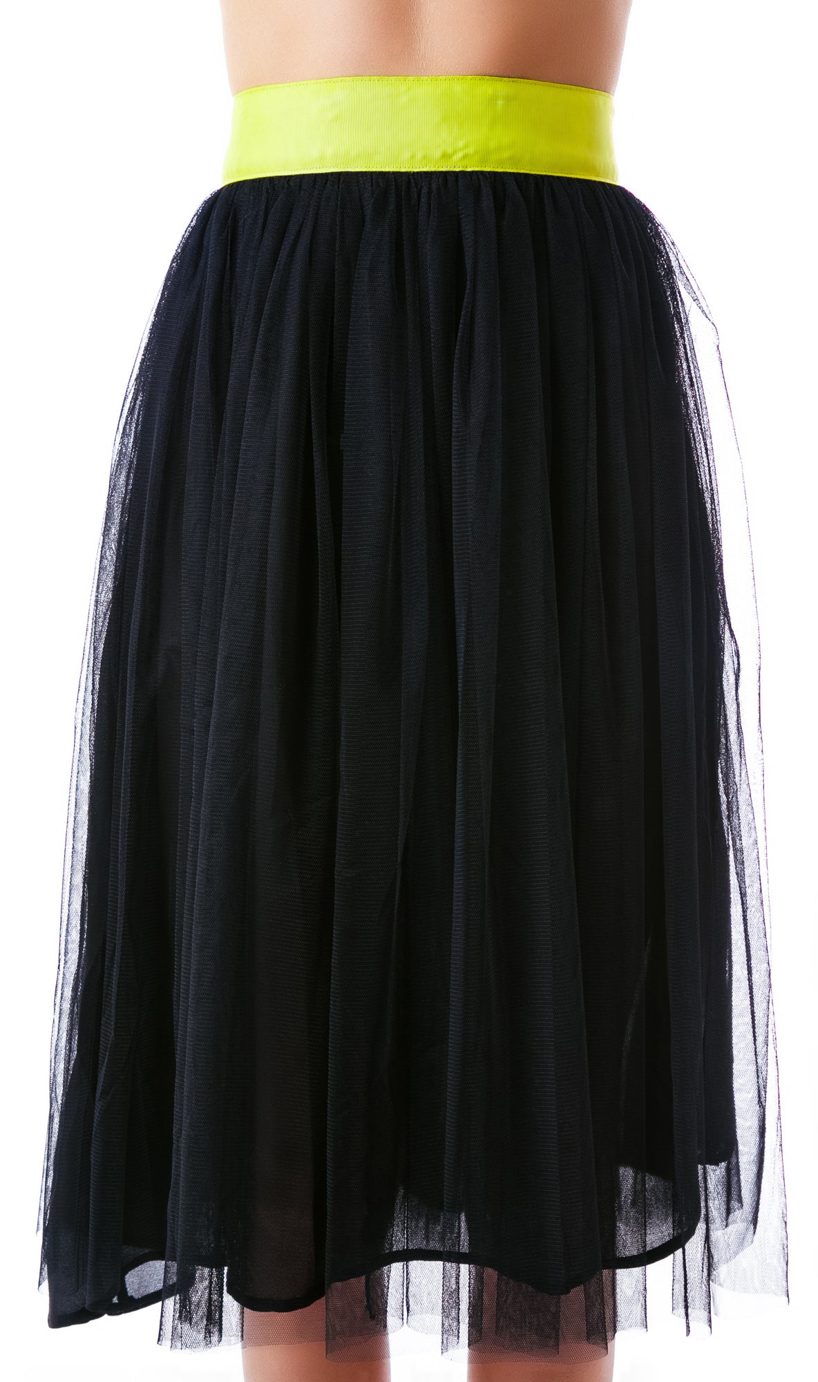 Cierra Air Tulle Midi Skirt - White