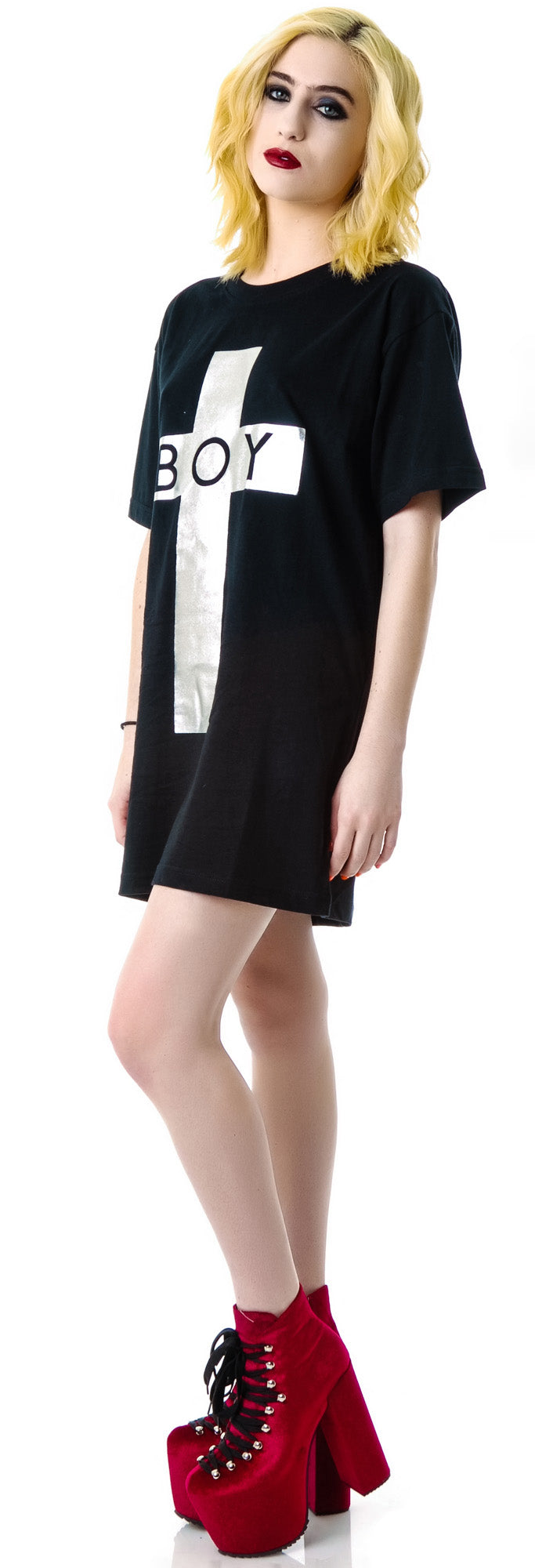 x BOY London Boy Cross Oversized Tee - Gold
