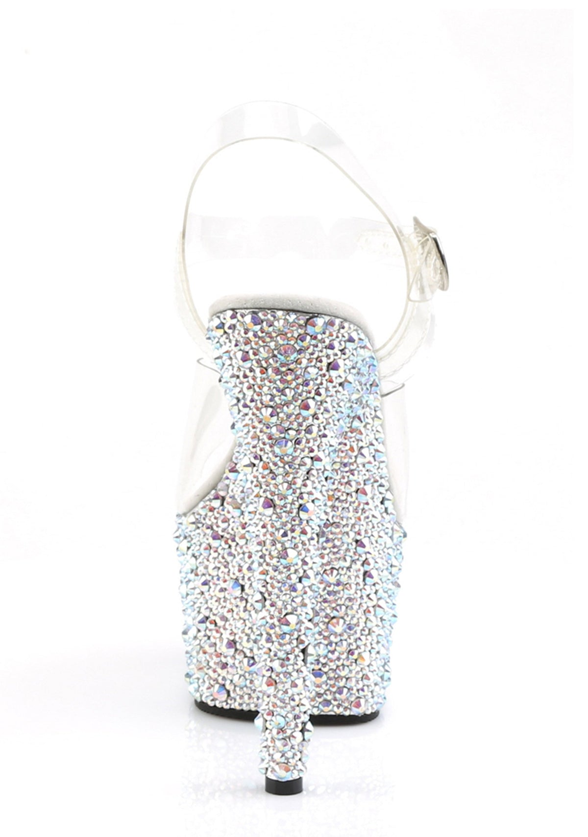 Bejeweled-708MS Platform Ankle Strap Sandals-Silver