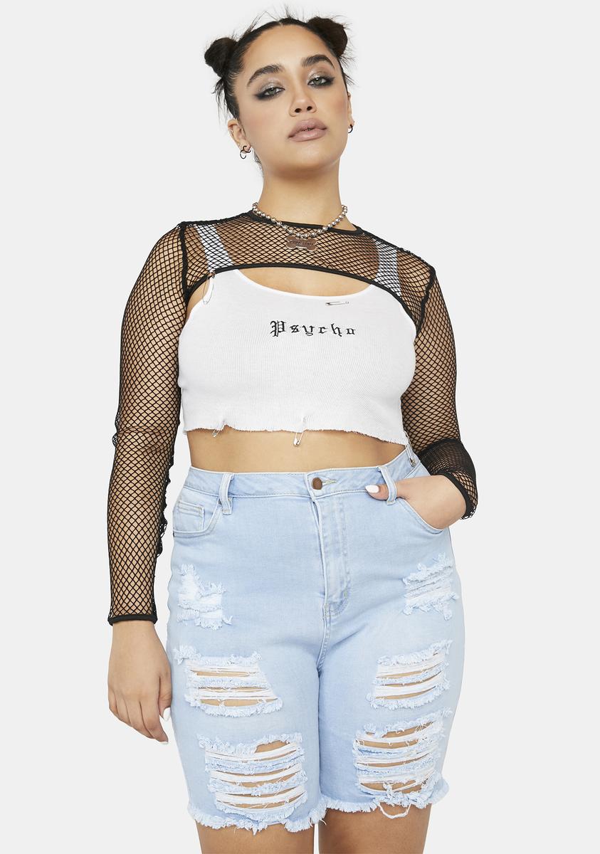 Plus Light Look To The Sun Denim Shorts - Blue