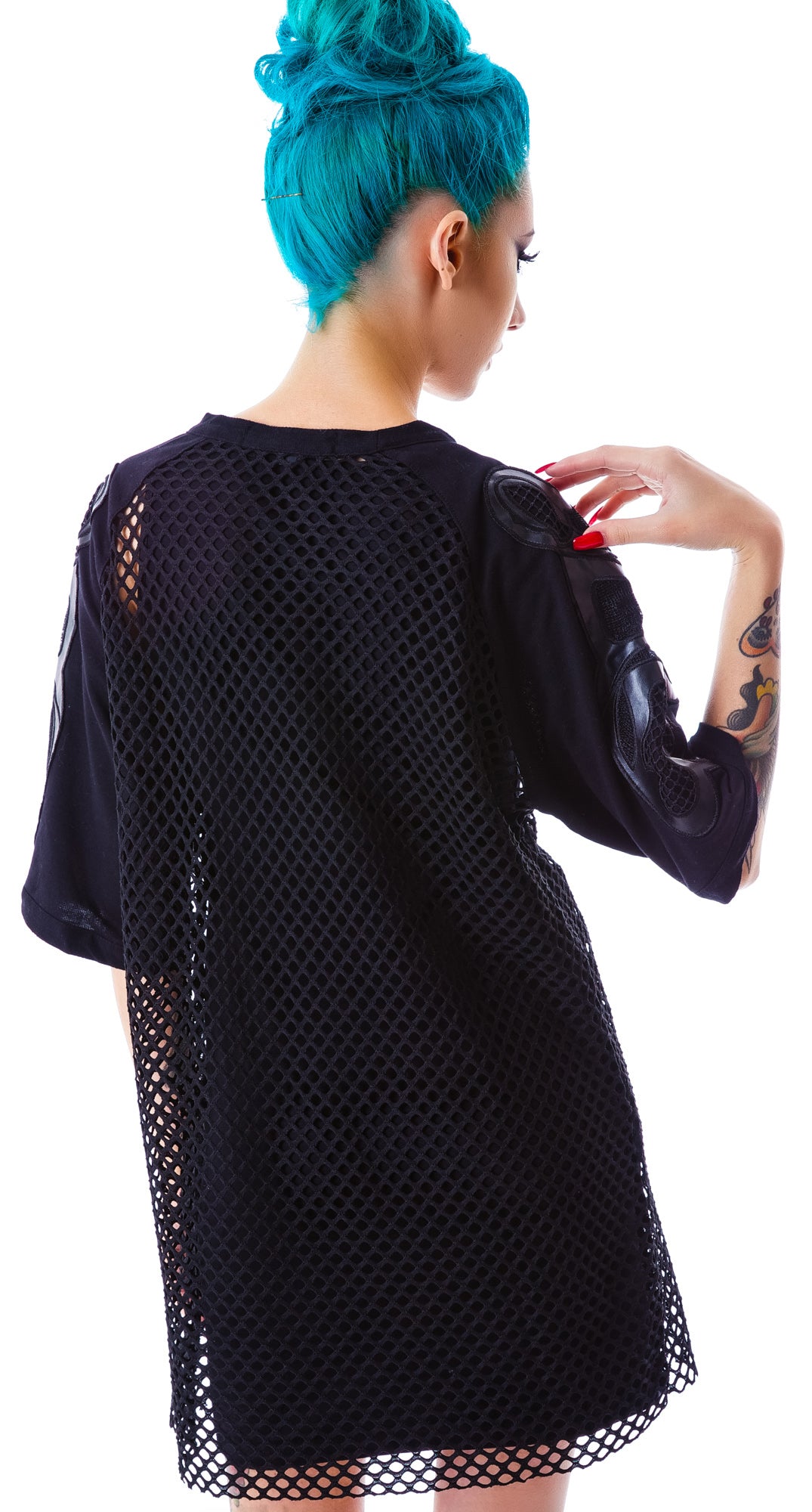 Bone Me Mesh Jersey Dress - Black