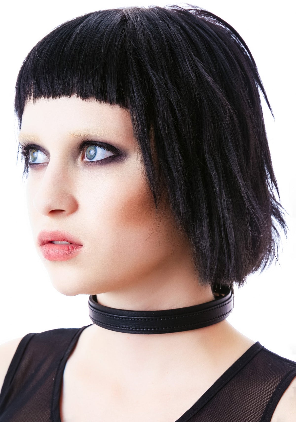 Strap Tease Leather Choker - Black