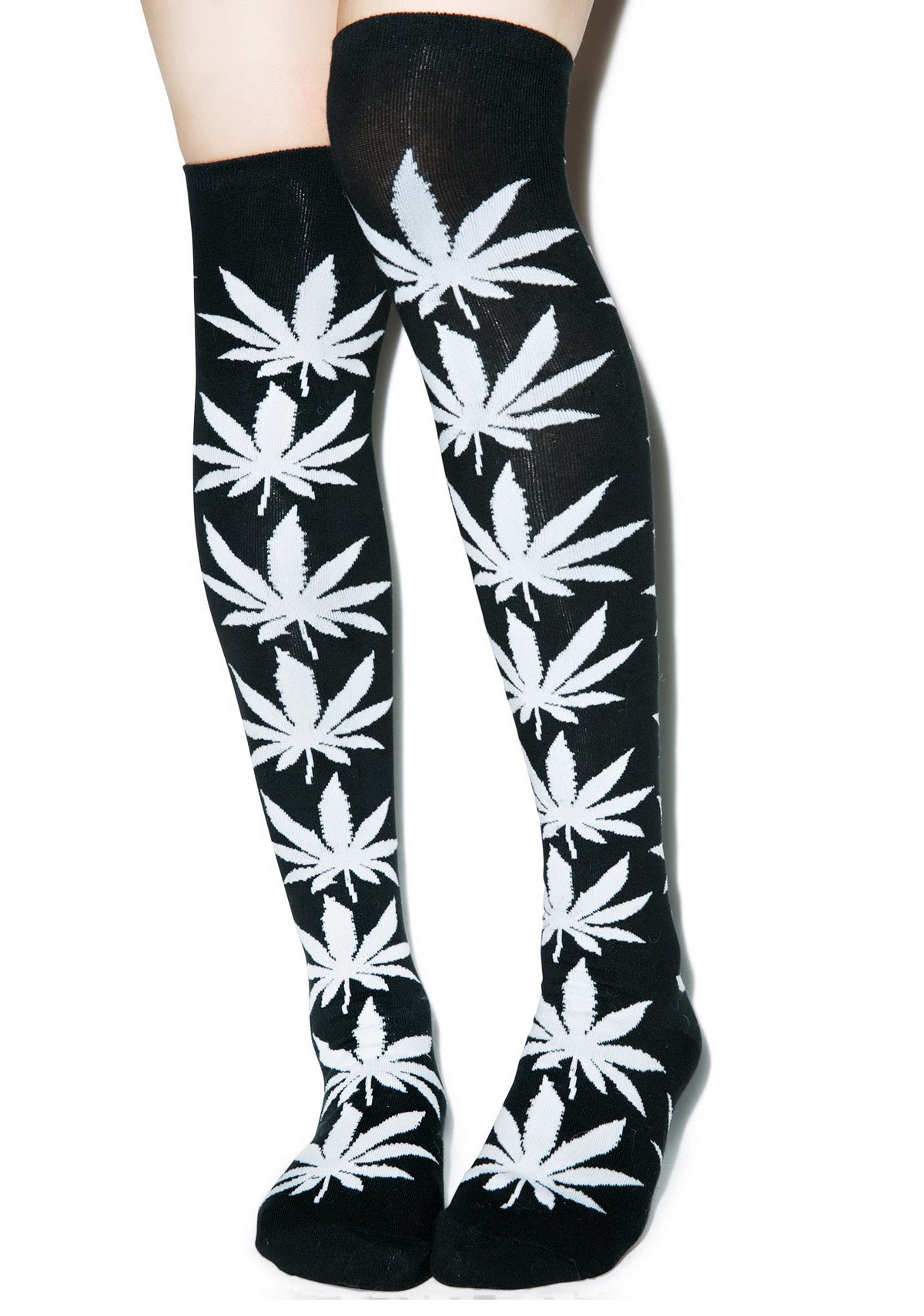 Plantlife Thigh High Socks - Gray