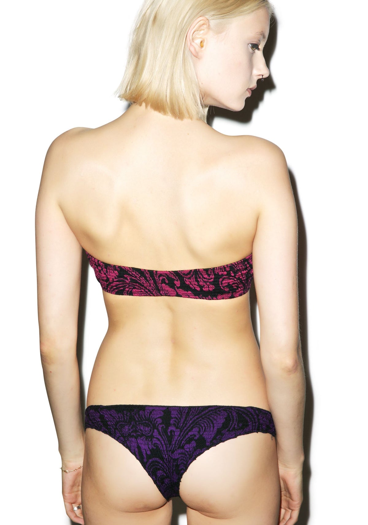 Purple Printed Rayon Jersey Undies - Purple