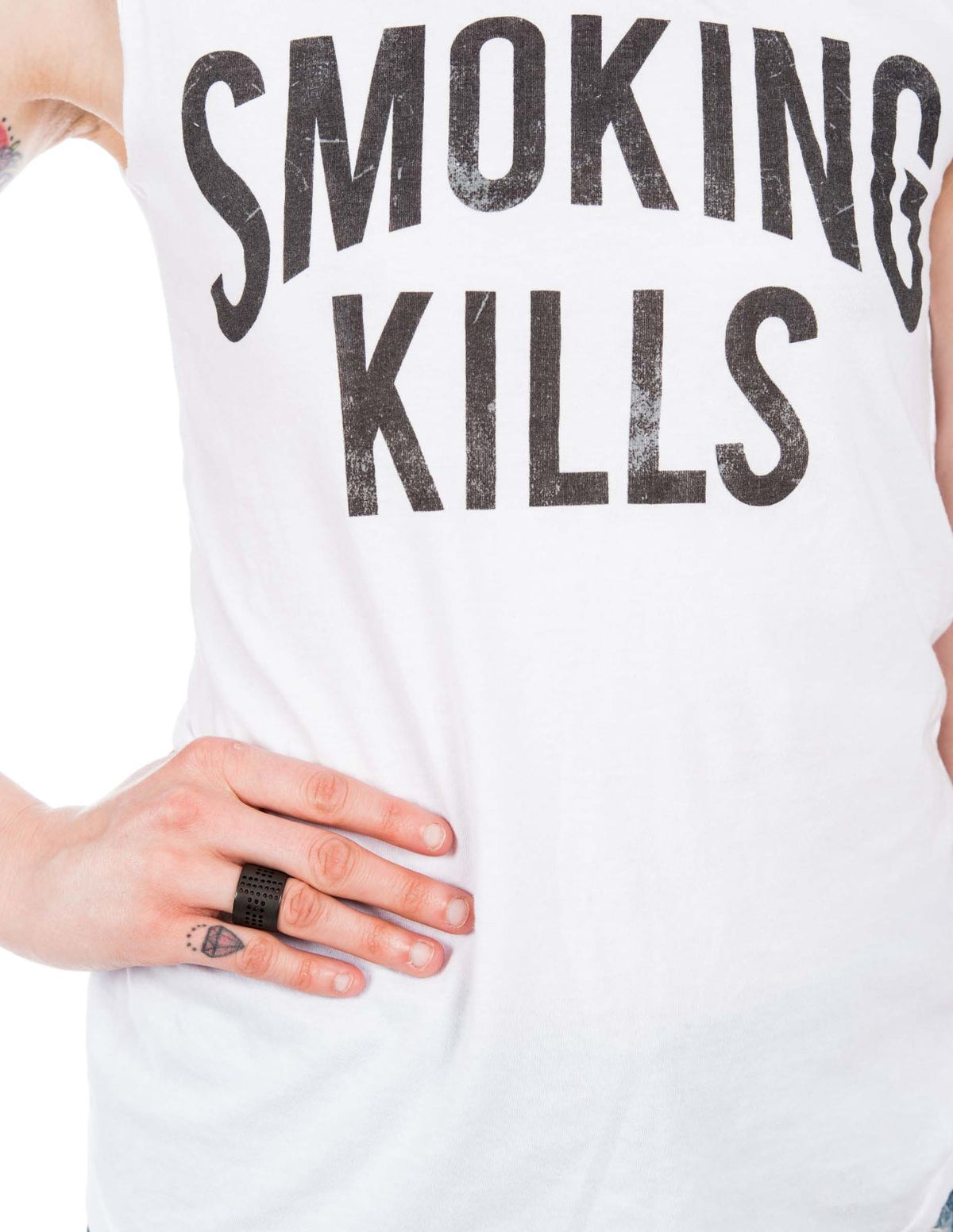 Perforated Cross Ring - Black
