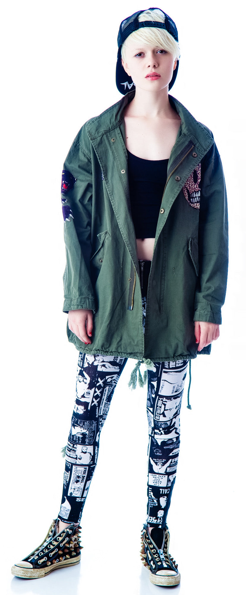 Skull Rocker Military Surplus Jacket - Black