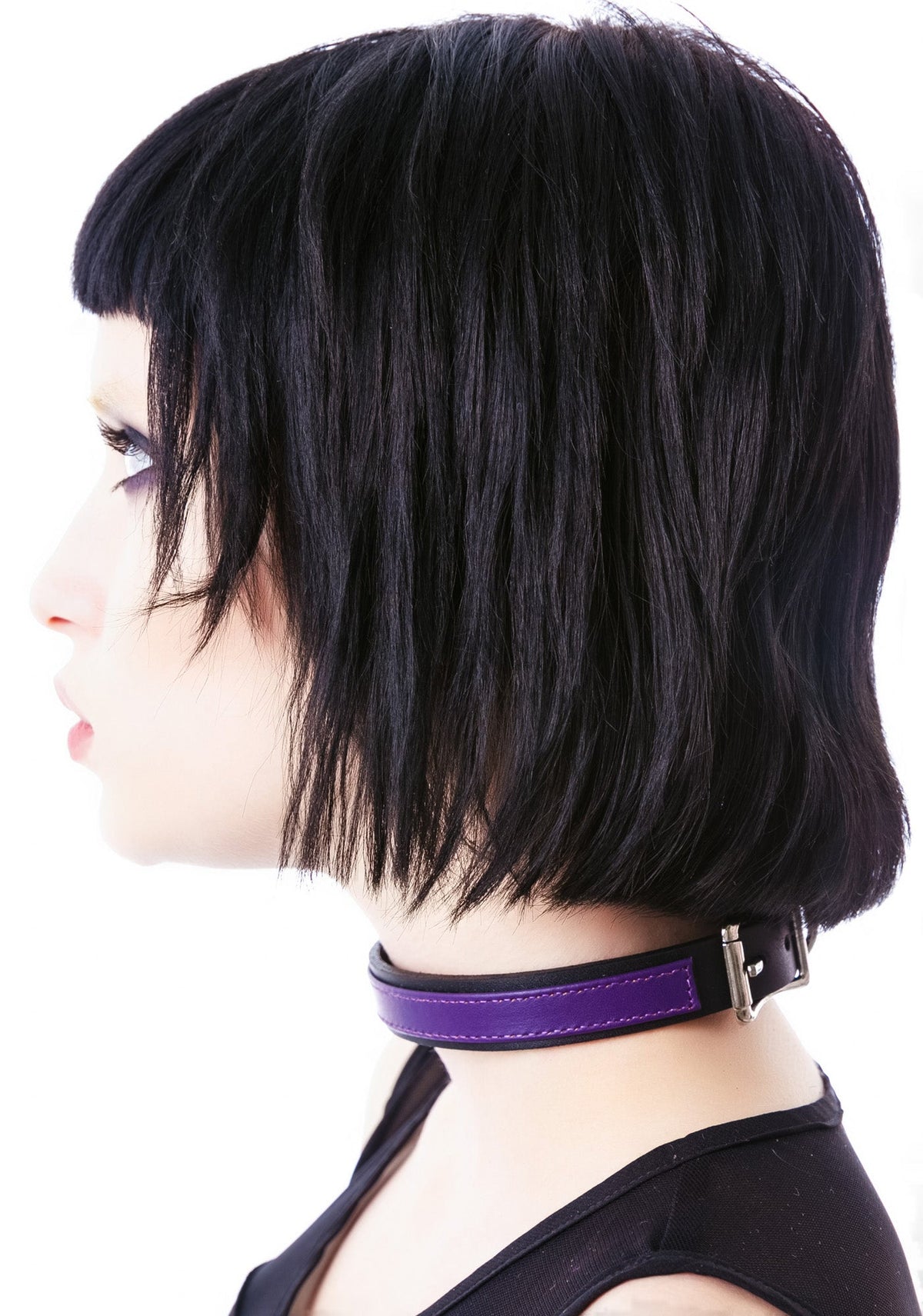 Strap Tease Leather Choker - Black
