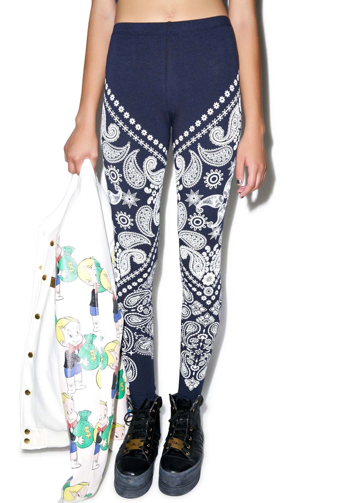 Oakland High Waist Leggings - Dark Blue