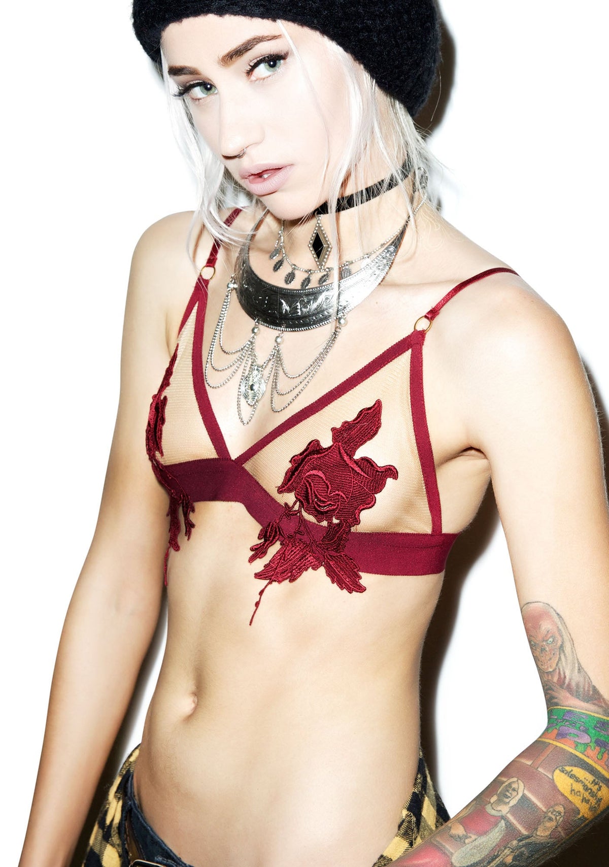 Rose Bud Bra - Red