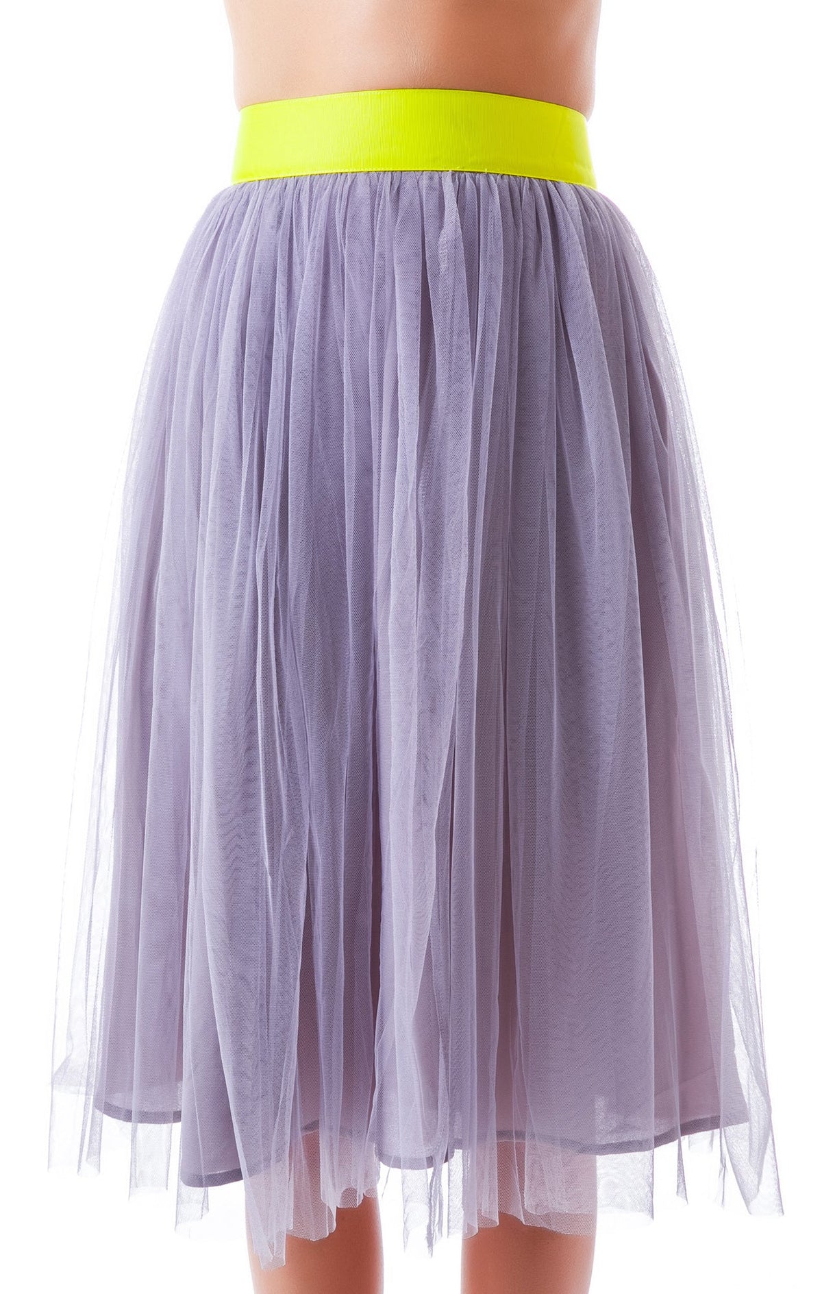 Cierra Air Tulle Midi Skirt - White