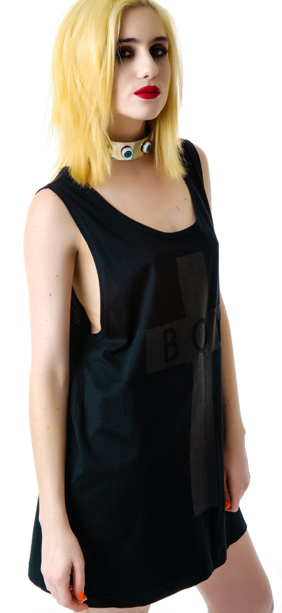 x BOY London Boy Cross Oversized Tank - Black