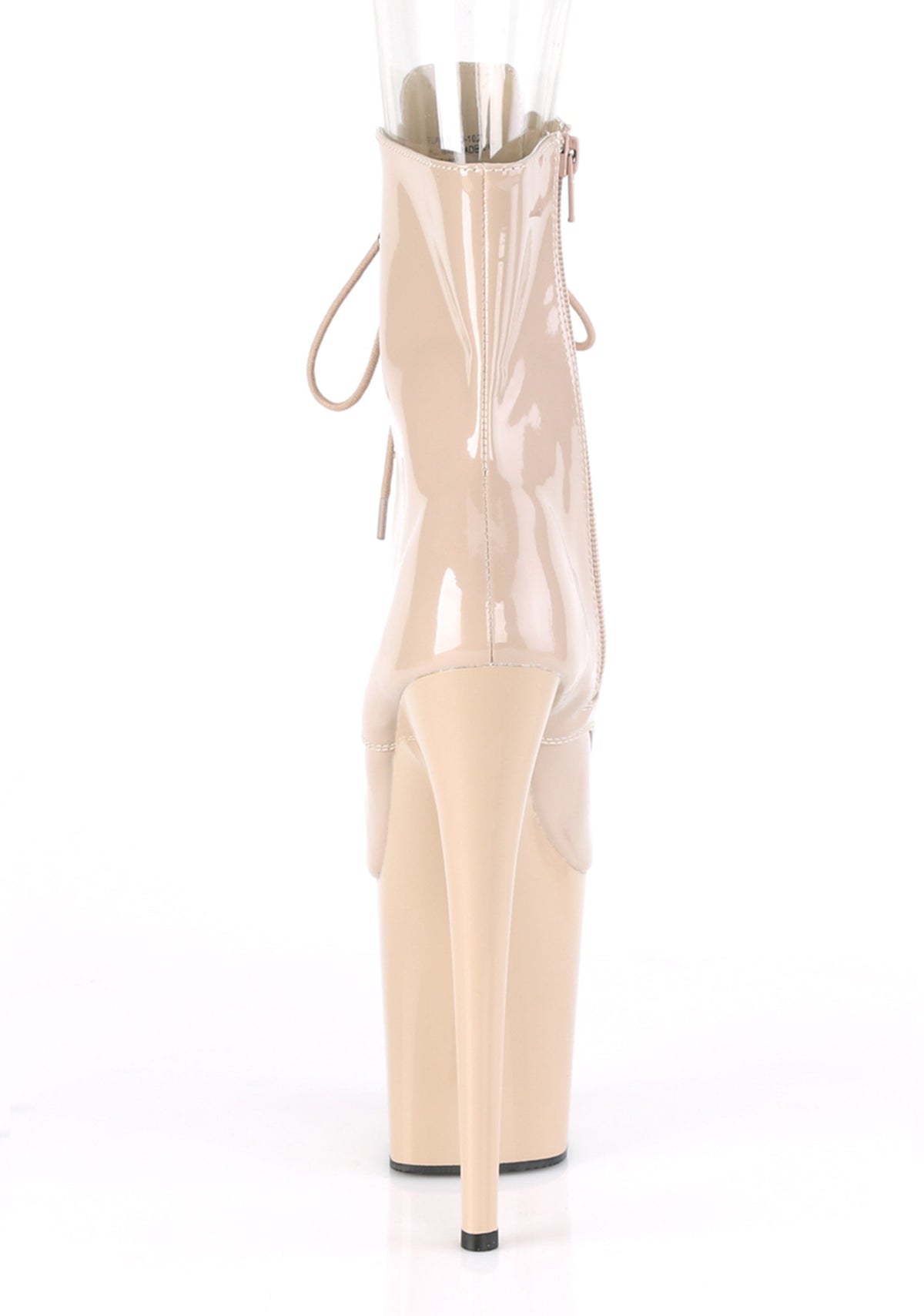 Flamingo-1021 Platform Peep Toe Ankle Boots-Nude