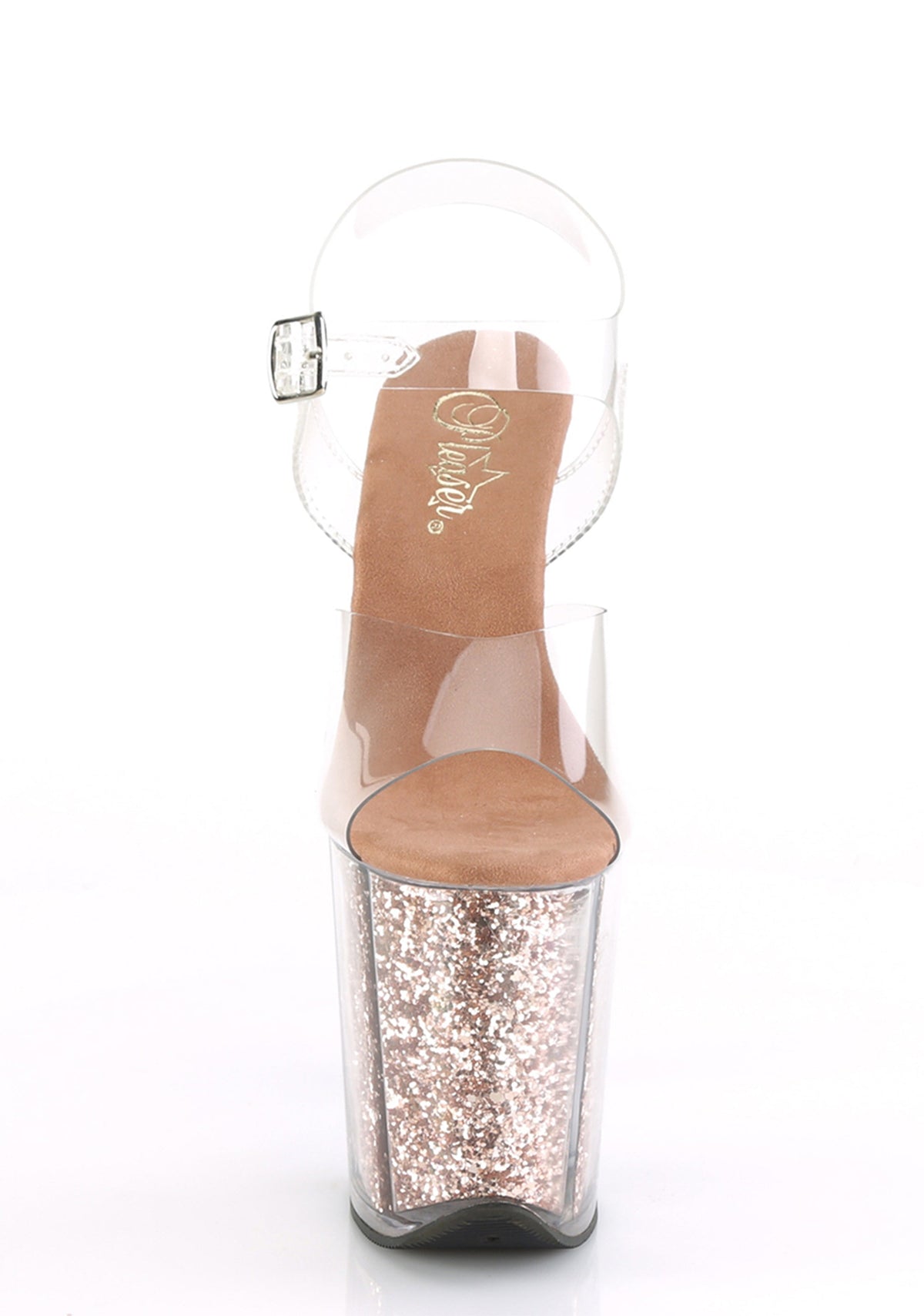 Flamingo-808G Platform Ankle Strap Sandals-Rose Gold