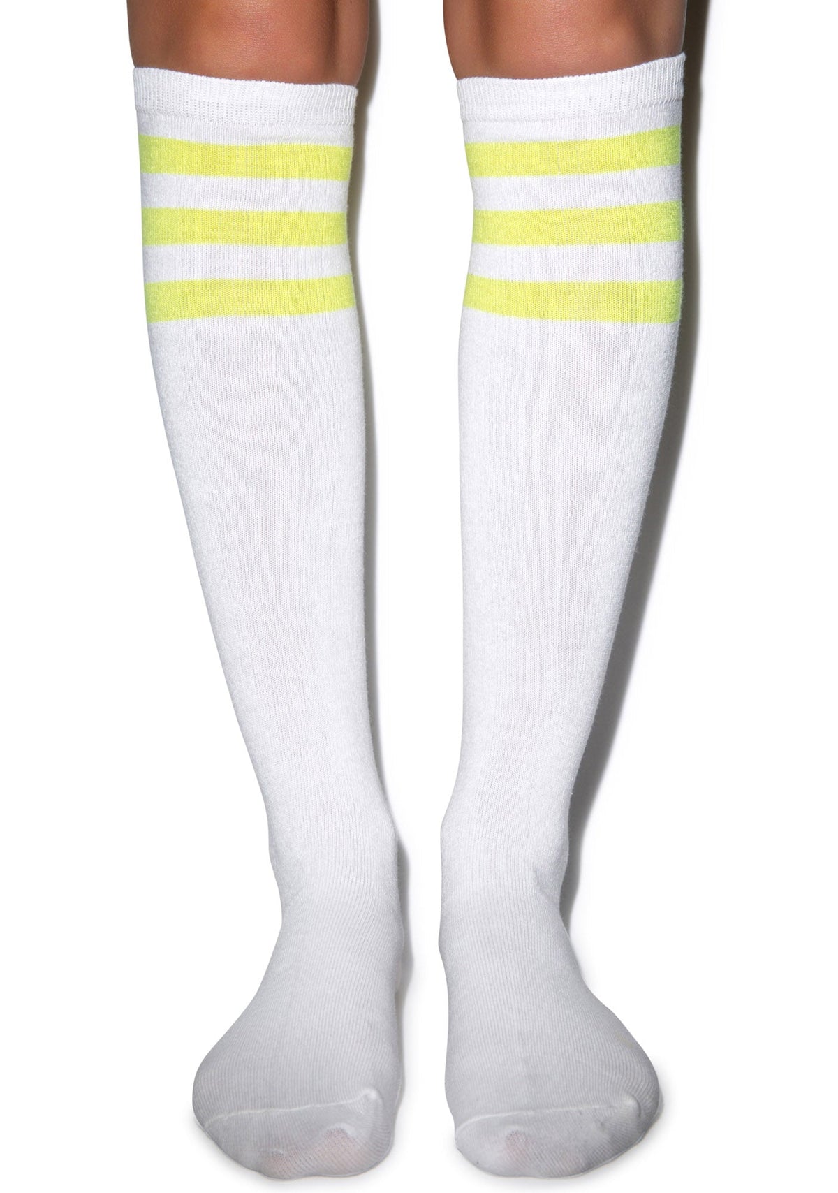 Rockin' White Stripe Socks - Dark Pink