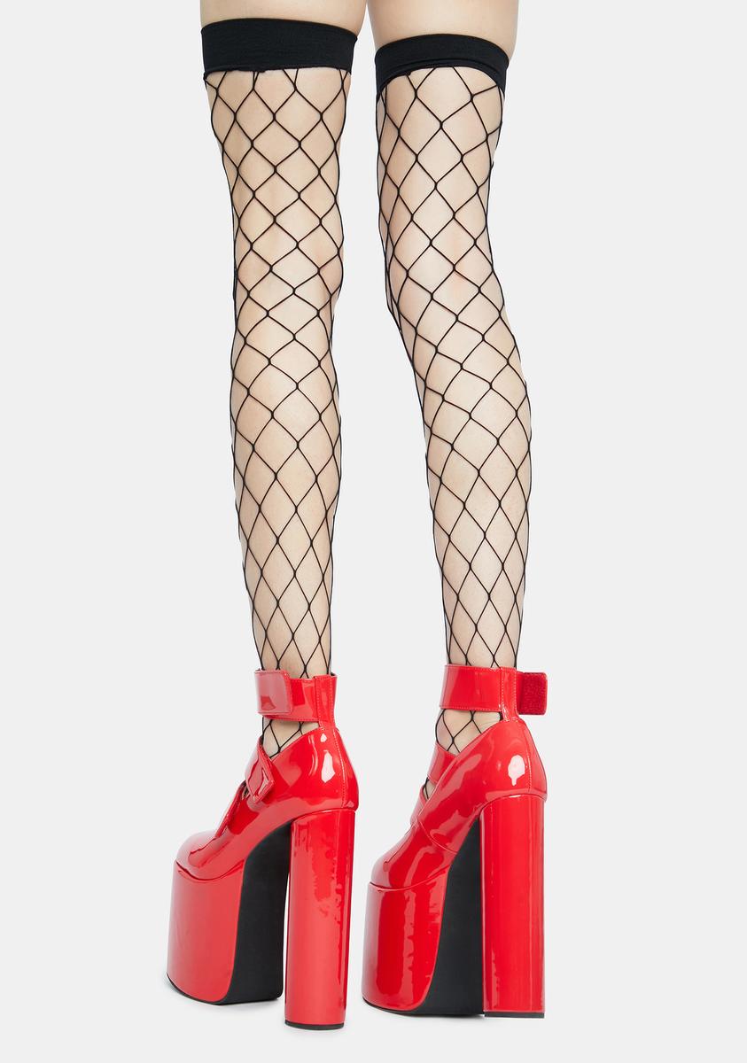 Dark Doomsday Net Thigh Highs