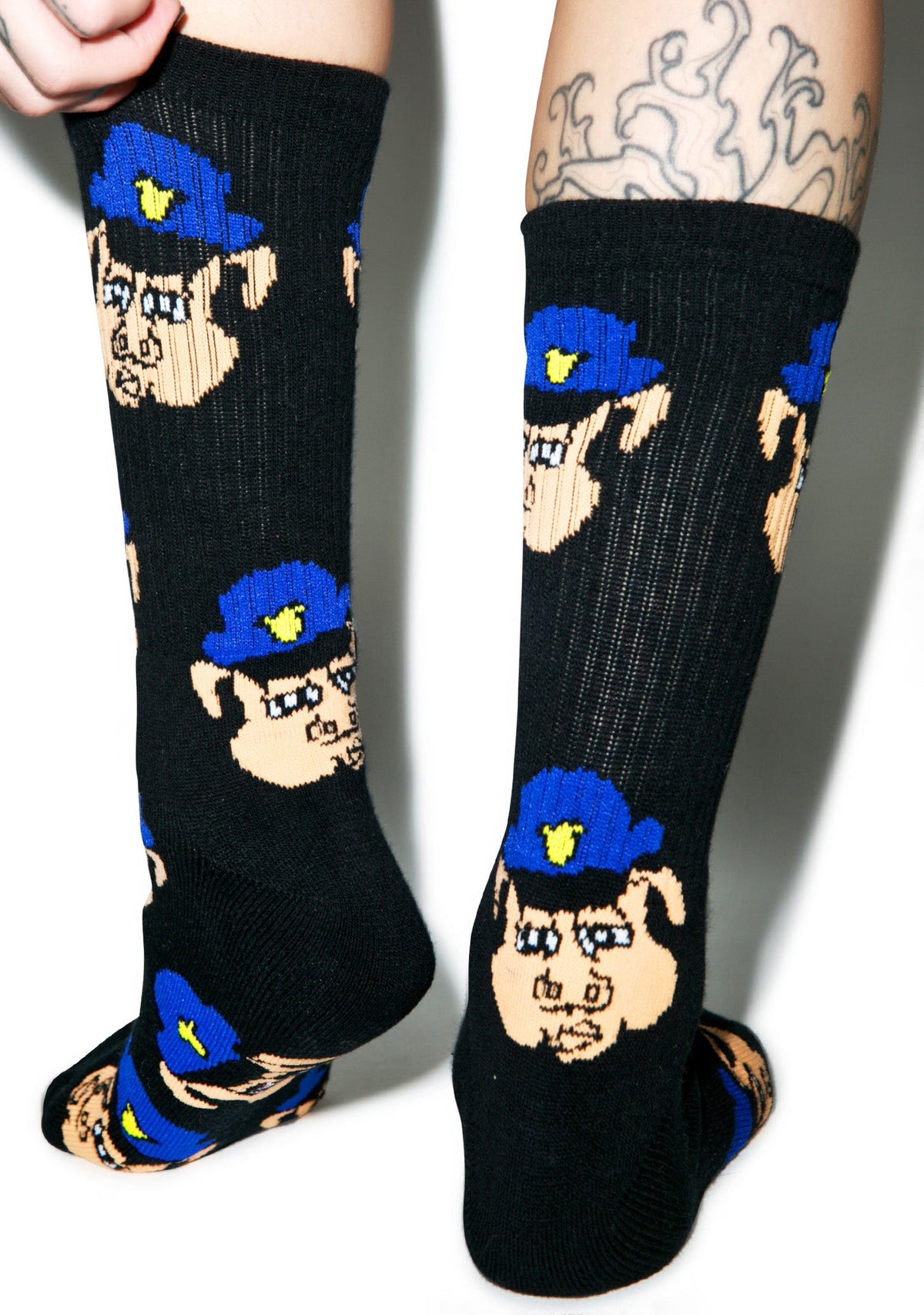 Pig Cop Socks - Black
