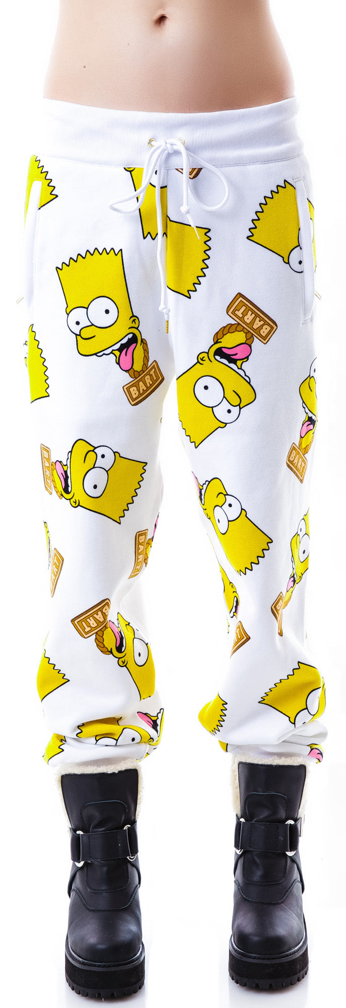 Bart Face Sweat Pants - White