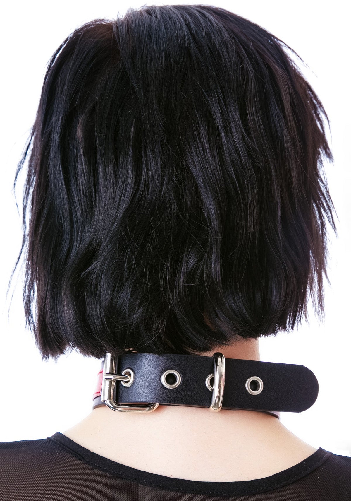 Saddle Stud O Ring Choker - Red