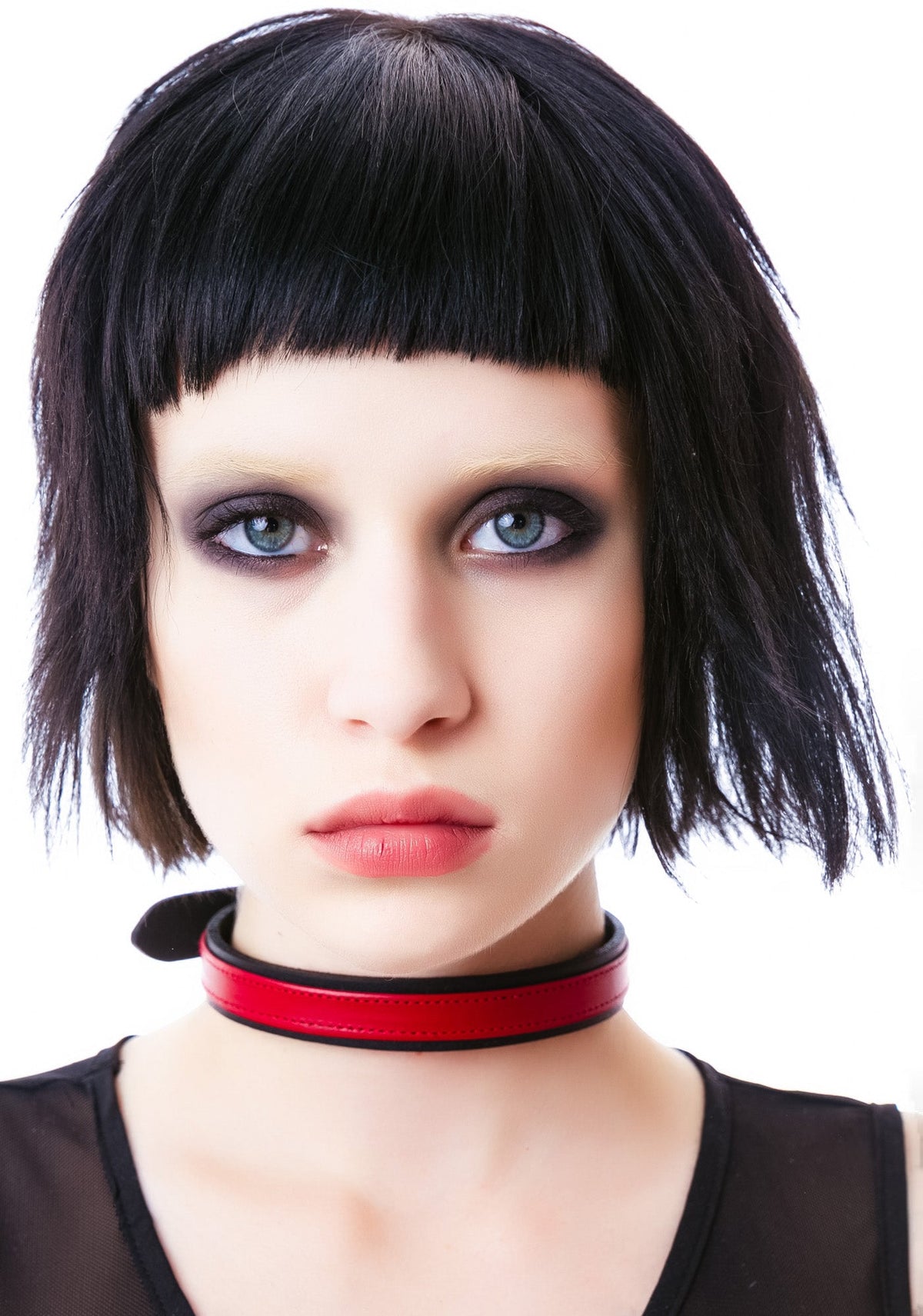 Strap Tease Leather Choker - Red