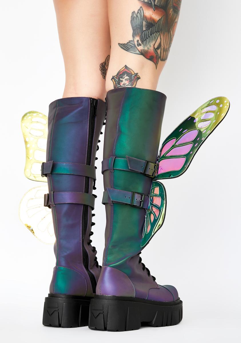 Mystic Garden Reflective Butterfly Boots