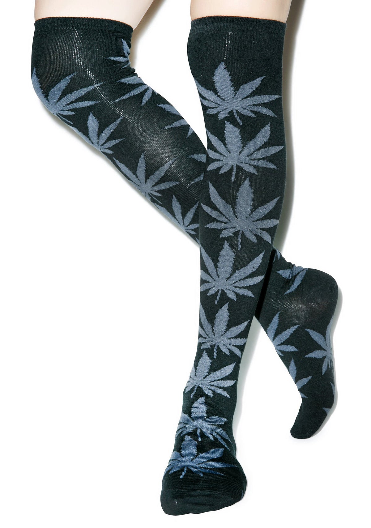 Plantlife Thigh High Socks - Gray