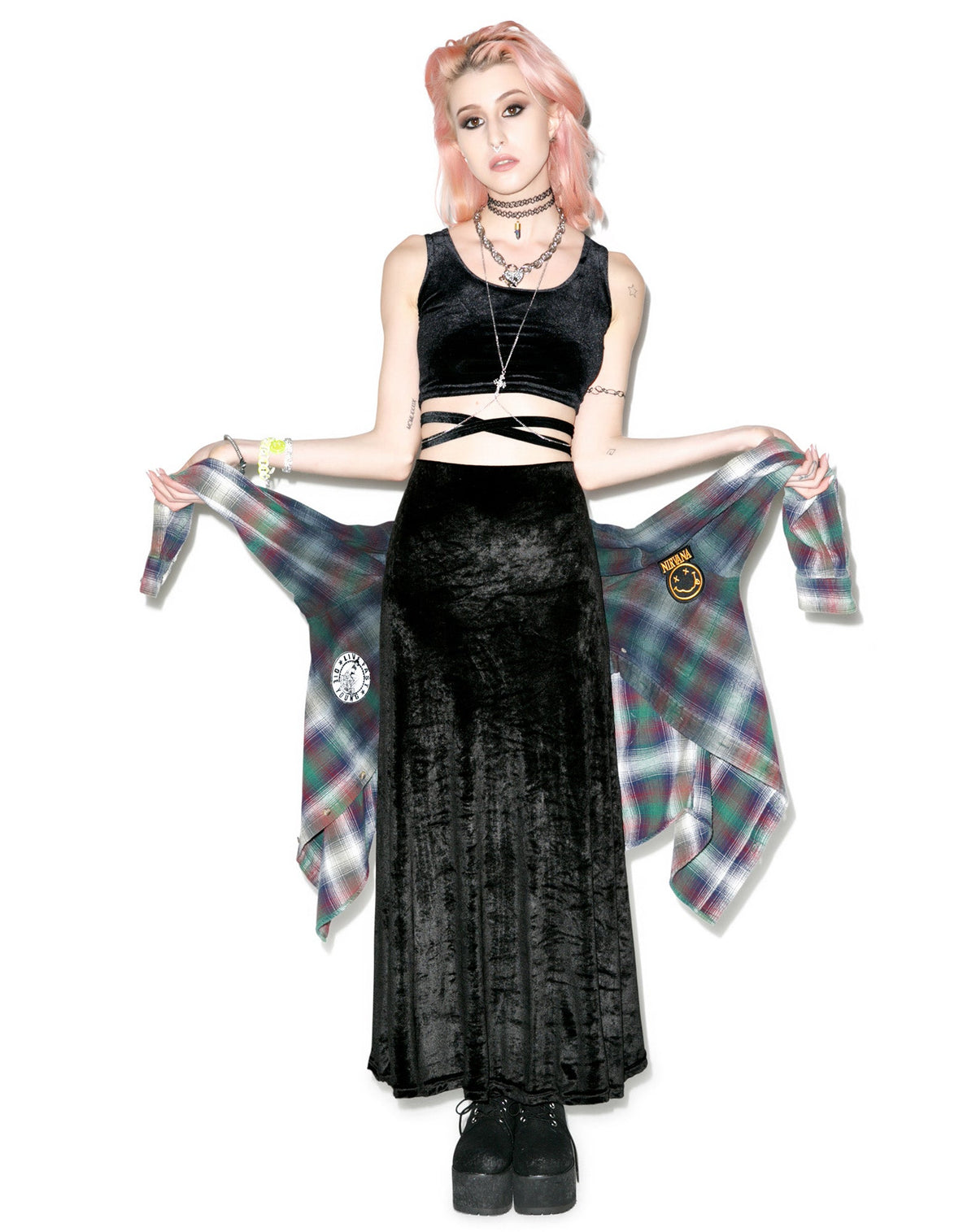 Velvet Underground Maxi Skirt - Black