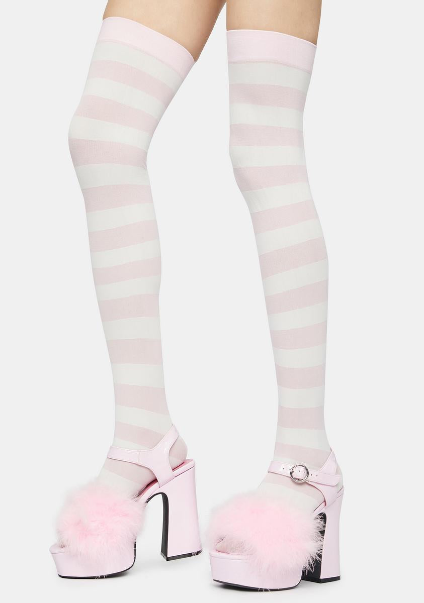 Sugar Make U Pay Striped Thigh Highs